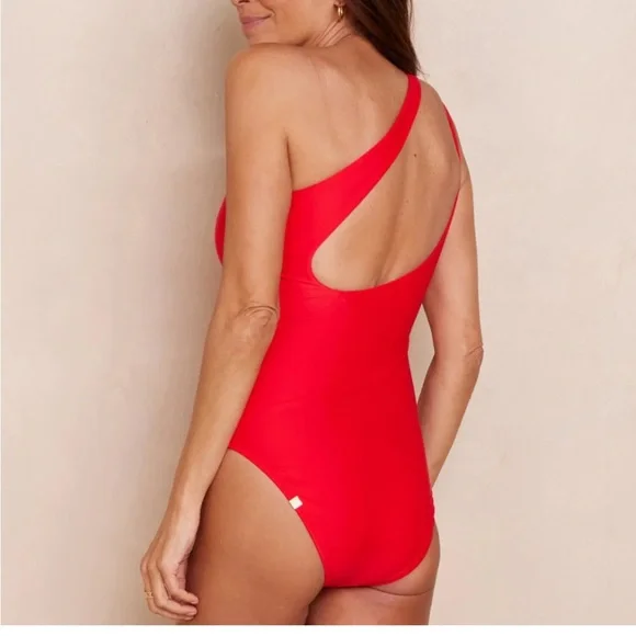 NWOT SUMMERSALT The Ruched Sidestroke Size 14 / 
Color Lava - Picture 2 of 6